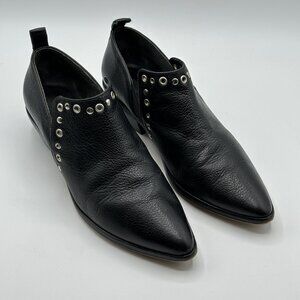 Rebecca Minkoff Annette Grommet Bootie Soft Pebble Grain Leather Slip On 7.5